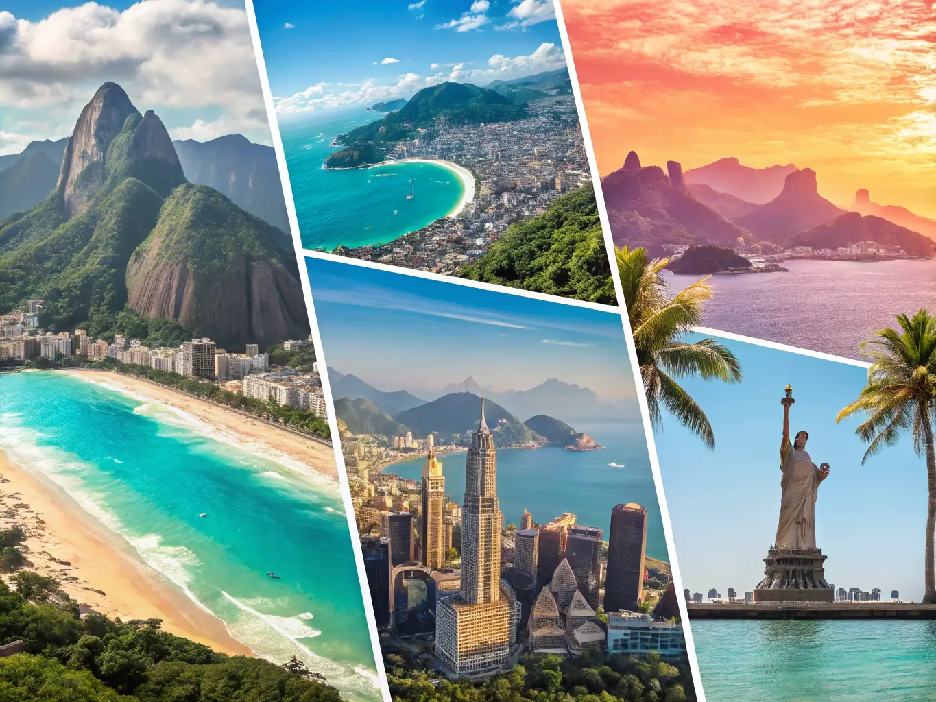 A collage of images showcasing various travel destinations with price tags, highlighting competitive pricing and value for money.